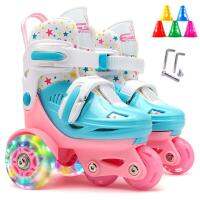 COD Free Shipping Kids Quad Roller Skate Roller Skates 3-Point Balance Roller Shoes For Girls Boys With Adjustable Size Double Brakes Luminous Wheels ซื้อทันทีเพิ่มลงในรถเข็น