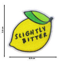 JPatch - (Slightly Bitter) วลี คำคม แดกดัน มะนาว เลม่อน สีเหลือง ตัวรีดติดเสื้อ อาร์มรีด อาร์มปัก มีกาวในตัว การ์ตูนสุดน่ารัก งาน DIY Embroidered Iron/Sew on Patches