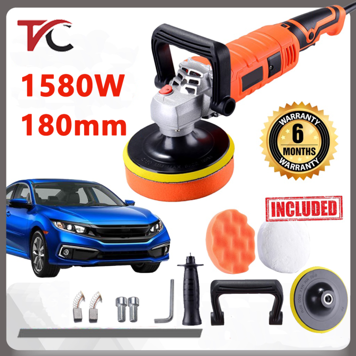 1580W 180mm Car Polisher Sander Electric Beauty Shock Polishing Buffer