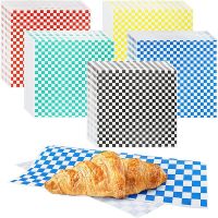 15Pcs Food Grade Plaid Wax Paper Grease Paper Food Wrappers Wrapping Paper For Bread Sandwich Burger Fries Oilpaper Baking