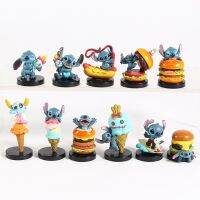 Lilo Amp; Stitch Kawaii หุ่น Pvc แบบมินิการเย็บตะเข็บของสะสมโมเดล Dol วันเกิดของเล่น11ชิ้น/เซ็ต