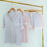 ชุดนอน Muslin pajamas  ชุดนอนSilk Satin( รุ่น N1135,N1136 )