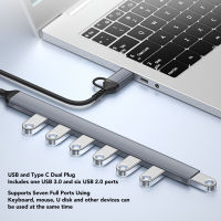 USB ฮับชนิด C แท่นวางมือถือ1 USB 3.0 6 USB 2.เคสระบายความร้อนเร็ว0ตัวแปลงแบบหลายพอร์ต