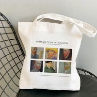 Shopper Portraits of Vincent Van Gogh Kawaii Bag Harajuku Women Shopping Bag Canvas Shopper Bag Girl Tote Bag Shoulder Lady Bag