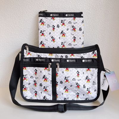 Lesportsac 2023 กระเป๋าสะพายข้างแบบใหม่กระเป๋าสะพายข้าง7507ขนาดใหญ่มาพร้อมกับกระเป๋าเปลี่ยนแบบเดียวกัน