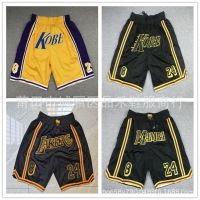 ✠♗◇ LOS KOBE Mamba pocket pants Kobe LAKERS 8-24 black yellow ball pants