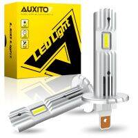 AUXITO 2ชิ้นหลอดไฟไฟหน้ารถมอเตอร์ไซค์แบบ LED H1 12000LM H1ไฟตัดหมอกแอลอีดีแคนบัสรถยนต์สีขาว6500K 12V 60W ไม่มีพัดลมสำหรับ VW Kia โฟล์คสวาเกน