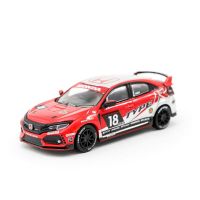 【original】 Fashions King 1:64 Tarmac ทำงานฮอนด้า Civic Type R FK8 25hr การแข่งขัน #18รถโมเดล Diecast