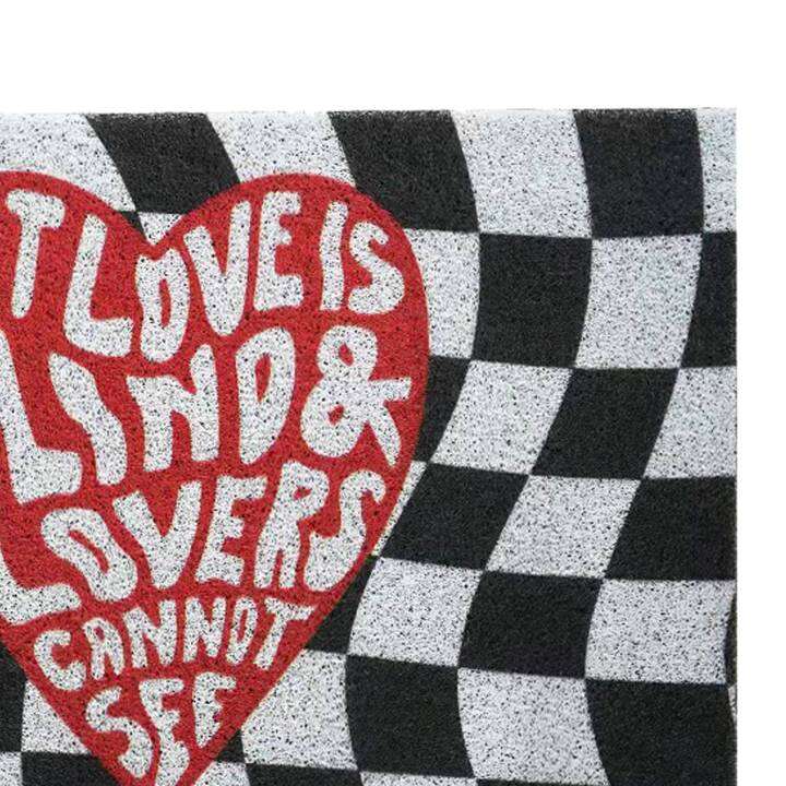 Checkerboard Kitchen Rugs Hallway Entry Carpet PVC Washable for Office