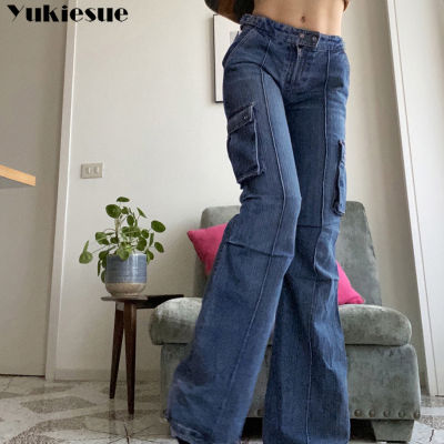 baggy jeans woman Low waist Jeans Cargo Pants Vintage Streetwear Women wide leg flare Denim Trousers 90s Aesthetic Bottoms