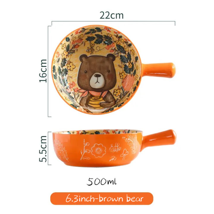 ceramic-bowl-creative-single-handle-noodle-bowl-forest-animal-design-large-restaurant-household-flower-bowls-home-decoration
