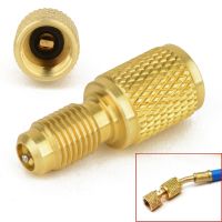 1pc ACME A/C R134a Brass Pipe Fitting Coupler Adapter 1/4 Male To 1/2 Female W / Valve Core For R134A Refrigerant Tank Mayitr