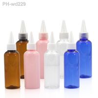 5Pcs/Lot 50ml PET Plastic Empty Dropper Liquid Eye Clear Water Bottle Long Tip Cap Refillable Bottle for Makeup