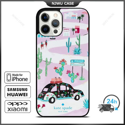 KateSpade 0109 Road Trip Phone Case for iPhone 14 Pro Max / iPhone 13 Pro Max / iPhone 12 Pro Max / XS Max / Samsung Galaxy Note 10 Plus / S22 Ultra / S21 Plus Anti-fall Protective Case Cover