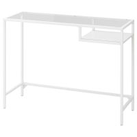 [สอบถามสต๊อคก่อนสั่งซื้อนะคะ!] IKEA VITTSJÖ วิทท์เชอ โต๊ะแล็ปท็อป, ขาว/แก้ว, 100x36 ซม. อิเกีย ของแท้100%