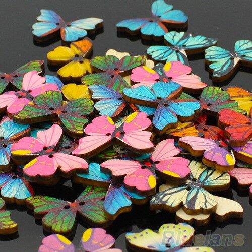 hmdc50pcs-2-holes-mixed-color-butterfly-wooden-buttons-sewing-scrapbooking-diy