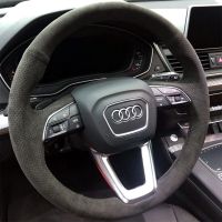 Penutup Roda Kemudi Mobil Kepang Untuk Audi A4 Q3ทั้งหมด2018-2019 Q7 2017-2019 Q8 SQ5 Bungkus Interior Penutup Roda Kemudi