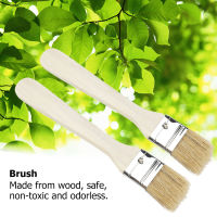 2pcs/ Set Barbecue BBQ Grill Brush Basting Wooden Barbecue Brush for Barbecue &amp; Kitchen Tongs