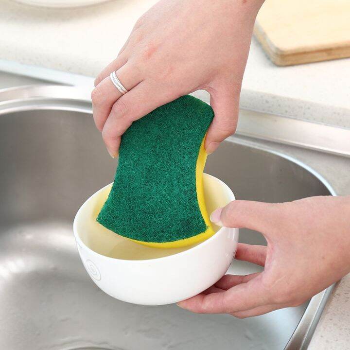 double-sided-decontamination-cleaning-sponge-scouring-pad-kitchen-dishwashing-brush-pot