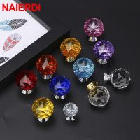 【CW】 NAIERDI Colorful Glass Knobs Cabinet Handles Cupboard Pulls Drawer Handle