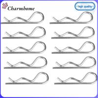 CHARMHOME 10ชิ้น5/32X2-15/16นิ้ว Cotter Pin สปริง M4 × 75มม. R คลิปสังกะสี-Platin สายเงินปิ่นปักผมฟาร์มสนามหญ้าสวน