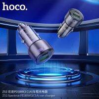 New!! Hoco Z52 หัวชาร์จในรถ ที่ชาร์จจุดบุหรี่ในรถ PD38W+QC 3.0 Car Chaeger หัวชาร์จรถ 2 ช่อง / Type-C+USB แท้100% มีรับประกัน