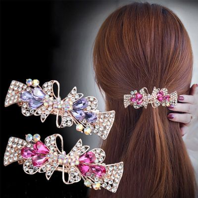 Korean version of the new rhinestone flower hairpin fashion elegant temperament ladies hair accessories
