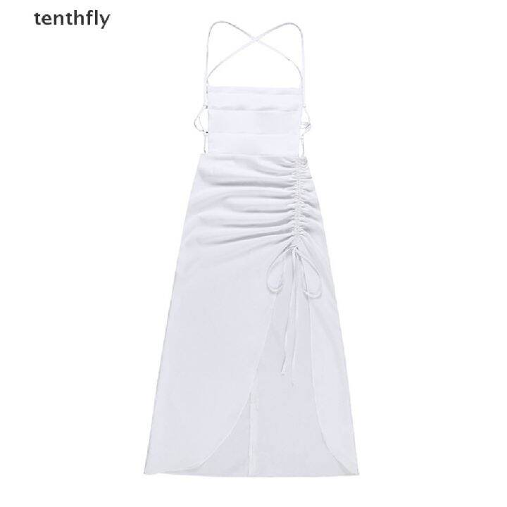 tenthfly-women-lace-up-drawstring-split-suspender-dress-y-backless-sleeveless-party-dress-new