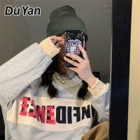 Du YAN เสื้อสเวตเชิ้ตผู้หญิงคอกลมแขนยาว