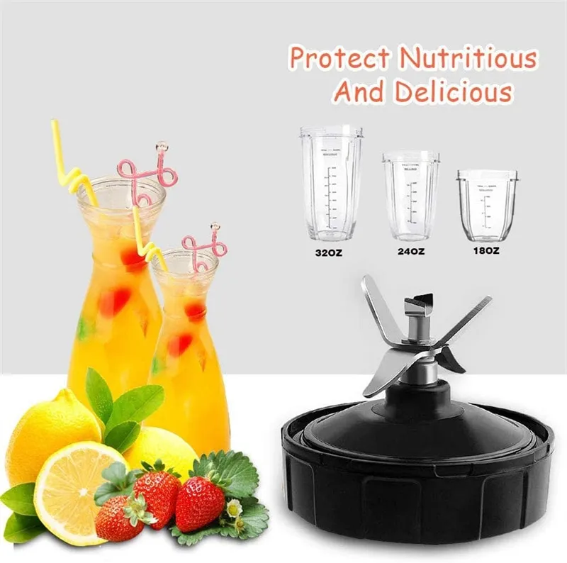 6 Fins Blender Blade Compatible with Nutri Ninja Replacement Accessories  Parts For Auto iQ BL456-70, BL480-70,BL480W-70