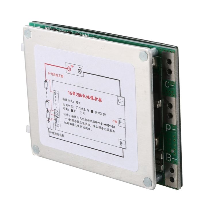 16s-48v-20a-18650-lifepo4-battery-protection-board-bms-pcb-with-balance-for-e-bike-escooter