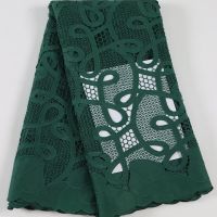 Fashion Green African Milk Silk Lace High Quality Nigerian French Mesh Lace Fabric With Sequins For Wedding Party Dress Fabric  Material