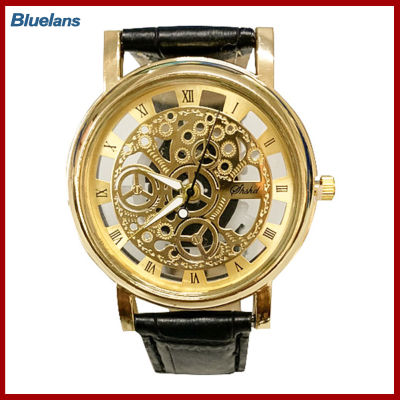 Bluelans®แฟชั่นผู้ชายธุรกิจตัวเลขโรมันนาฬิกากีฬาFauxหนังQuartzนาฬิกาข้อมือ