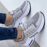 Wedge Platform Sneakers 2023New Fashion Plus Size Casual Sports Shoes Women Lace-up Mesh Breathable Womens Vulcanized Shoes