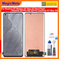 MagicMeta โอแอลอีดีหน้าจออะไหล่สำหรับ Realme GT Master/GT Neo/gt Neo Flash/ Realme Q3 Pro 5G/Q3 Pro Carnivinival Realme X7ชุดดิจิไทเซอร์หน้าจอสัมผัส LCD สูงสุดสำหรับรุ่น Master Realme GT RMX3363 RMX3360 lcd