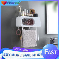 ECO-HOME Punch-Free Multifunctional Toothbrush Storage Rack,Dust-proof thumbnail