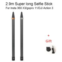 290cm Carbon Fiber Invisible Extended Edition Selfie Stick For Insta360 X3 / ONE X3 /ONE RS Accessories For GoPro Selfie Stick Electrical Connectors