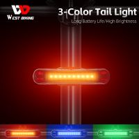 ✺ WEST BIKING Colorful Bicycle Rear Light Rechargeable Cycling LED Light Bar High Visibility USB Flash Taillights Bike Accessories