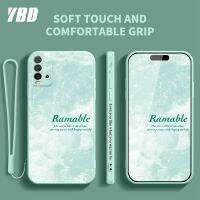 เคสโทรศัพท์สไตล์ภาพวาดสีน้ำมัน YBD สำหรับ Xiaomi POCO M3 Redmi 9T Redmi 9 Power วัสดุซิลิโคนบางเป็นพิเศษไฟฟ้าที่มีลวดลายด้านข้างและสายคล้อง