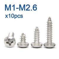 10 pcs/lot Cross Recessed Round Head Tapping Screw M1 M1.2 M1.4 M1.5  M1.7 M1.8 M2 M2.2 M2.3 M2.5 M2.6  Stainless Steel  Wood Nails Screws  Fasteners