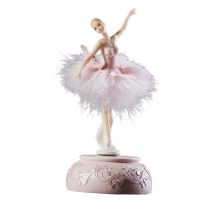 Ballerina Music Box Dancing Girl Swan Lake Carousel with Feather for Birthday Gift Music Box Accessories Musical Jewellery Boxs