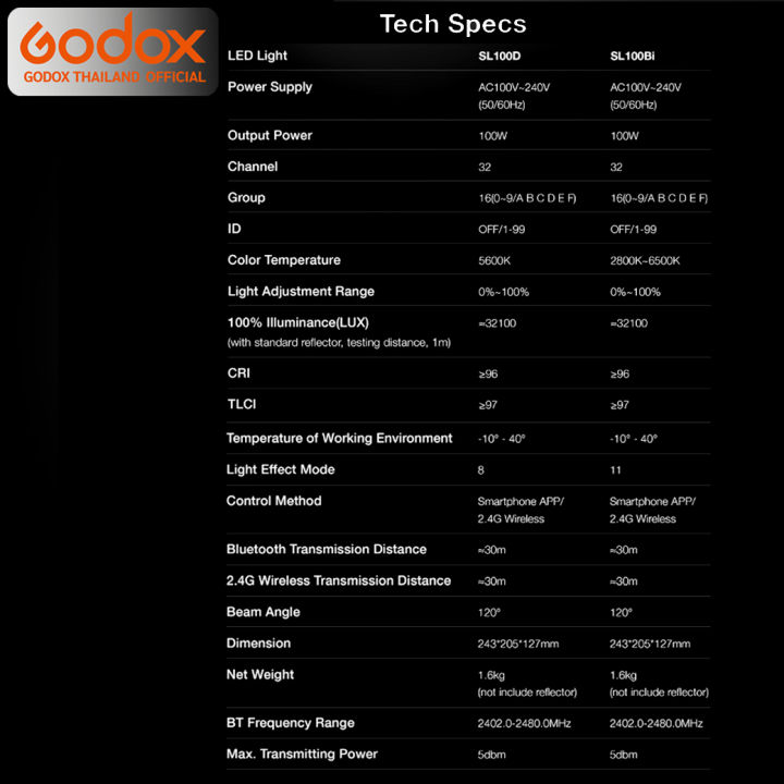 godox-led-sl100bi-100w-2800k-6500k-bowen-mount-รับประกันศูนย์-godoxthailand-3ปี-sl100-bi-color