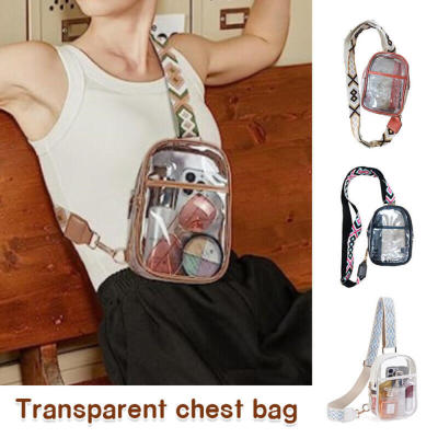Adjustable Small Handbag Clear Shoulder Bag Waterproof Sling Bag Clear Chest Bag Crossbody Purse