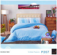 Premier Satin ? ชุดผ้าปูที่นอน+ผ้านวม ขนาด 5 ฟุต ? พิมพ์ลาย กราฟฟิค สีฟ้า Graphic Print P207