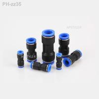 PQB Pneumatic Pipe Fitting Airtac Joint Air Gas Quick 2 Way Connect Fittings Hose Straight Tube PU 4 6 8 10 12 14 16mm OD Push i