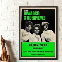 Diana Ross &amp; Supremes Vintage Music โปสเตอร์ศิลปะโปสเตอร์ผ้าใบพิมพ์ภาพฝาผนังตกแต่งบ้าน (ไร้กรอบ)