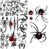 【hot】▬┇✴  Temporary Tattoos Adults Scorpion Thorns Fake Sticker Hand Tatoos Badge