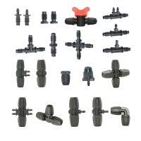 ✹▫ Garden 3/8 To 1/4 Hose Connector 8/11 To 4/7mm Reducing Barbed Lock Tee Straight Elbow End Plugs Pipe Adapter