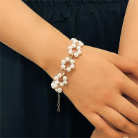 【MHANG】Ins Pearl celet Womens Simple Geometric Beaded Multi-layer Flower Jewelry