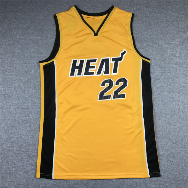 เสื้อเจอร์ซีย์บาสเก็ตบอล-nba-ลายไฟสีเหลืองขายดีรุ่น3-13-14-22-เจอร์ซีย์ความร้อนปักชุดบาสเก็ตบอล22-22